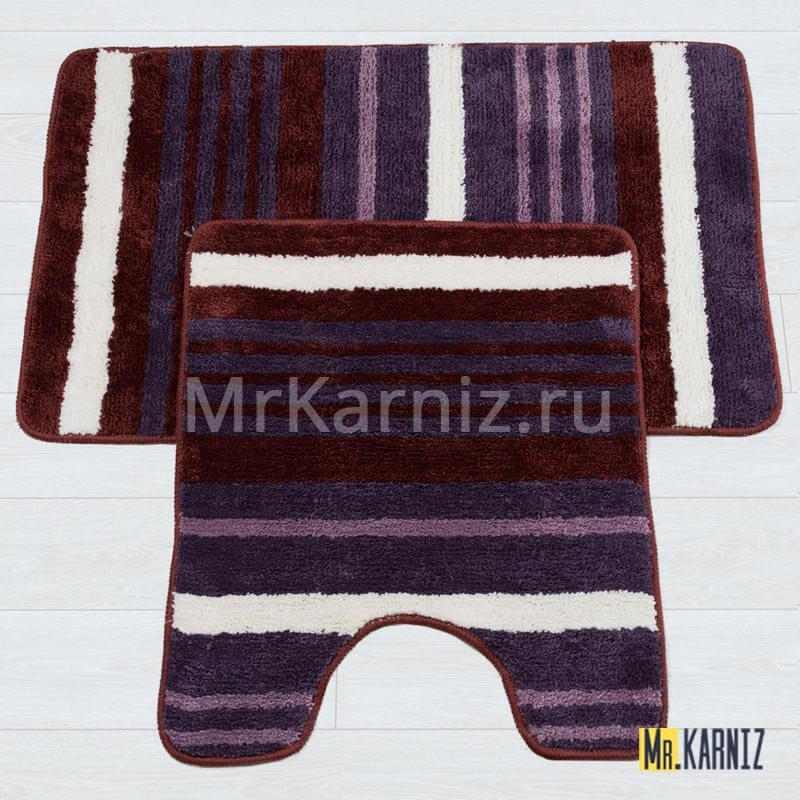 Комплект ковриков для ванной и туалета Найс 25 фиолетовый Комплект ковриков для ванной и туалета Найс 25 фиолетовый