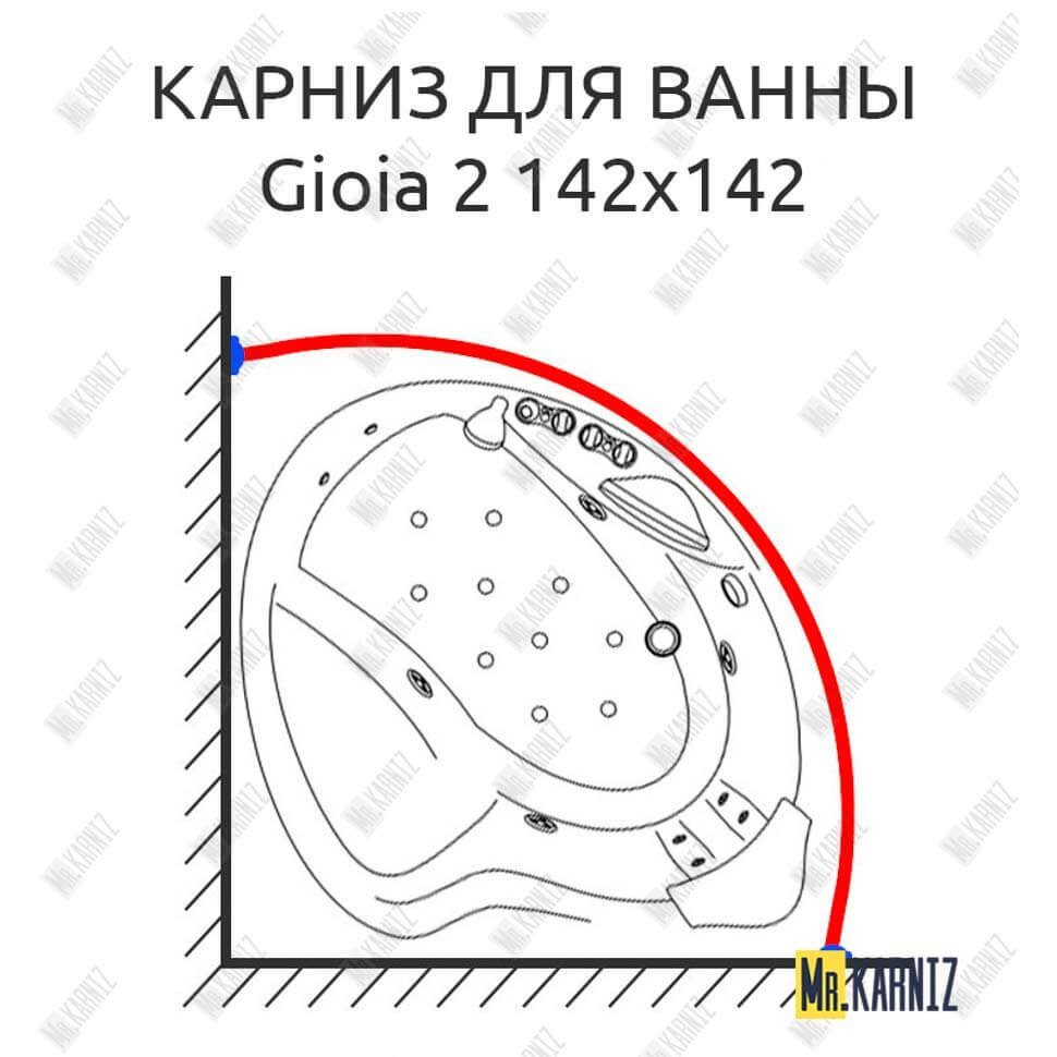 Карниз для ванны Doctor Jet Gioia - 2 142х142 Усиленный 25 мм MrKARNIZ Карниз для ванны Doctor Jet Gioia - 2 142х142 Усиленный 25 мм MrKARNIZ