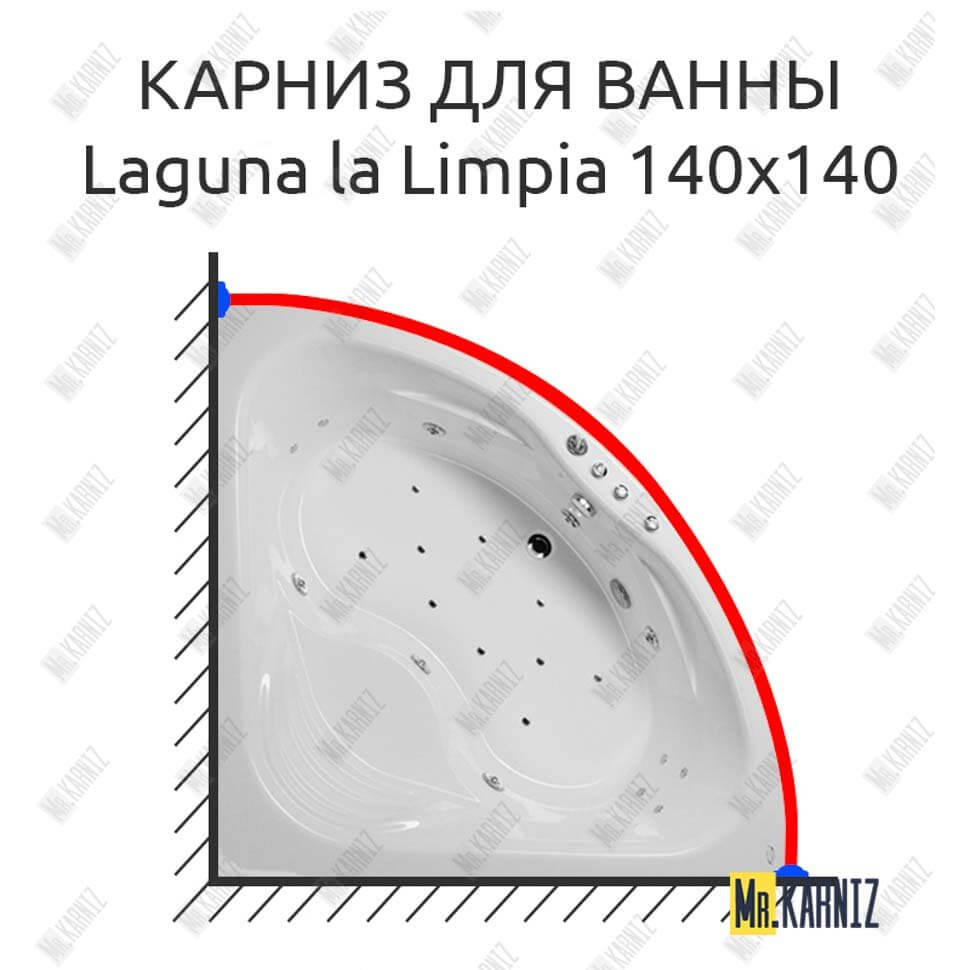 Карниз для ванны Akrilan Laguna la Limpia 140х140 Усиленный 25 мм MrKARNIZ Карниз для ванны Akrilan Laguna la Limpia 140х140 Усиленный 25 мм MrKARNIZ